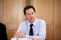 Nick Clegg Holds Summit Meeting on Constitutional Reform at Portcullis House Westminster