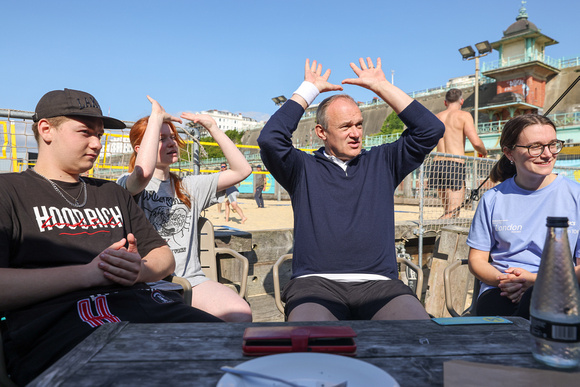 Ed Davey Plays Volleyball With Young Carers