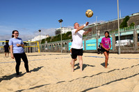 Ed Davey Plays Volleyball With Young Carers