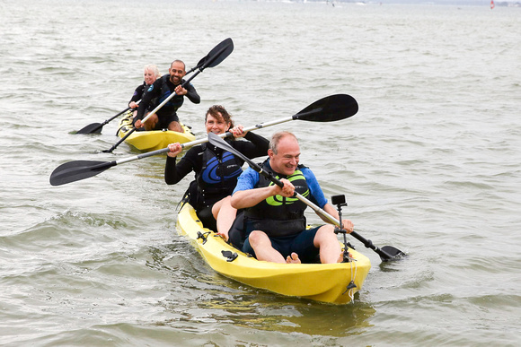 Liberal Democrats Party Autumn Conference - Ed Davey kayaking on visit to Sandbanks