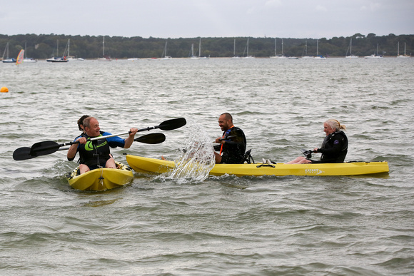 Liberal Democrats Party Autumn Conference at Bournemouth International Centre - Ed Davey kayaking on visit to Sandbanks