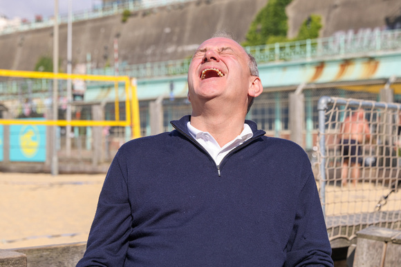 Ed Davey Plays Volleyball With Young Carers