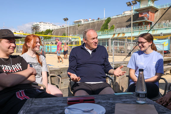 Ed Davey Plays Volleyball With Young Carers